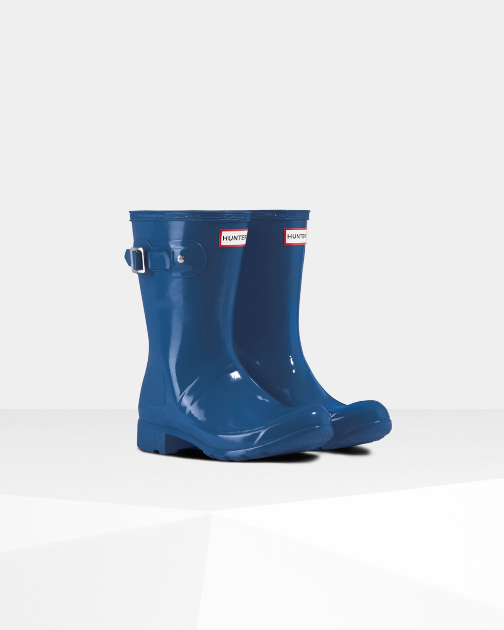 Womens Hunter Short Rain Boots Blue - Original Tour Foldable Gloss - 2504981-XB